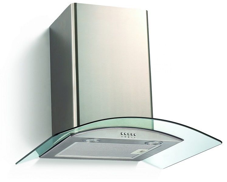 Falco - 60CM CURVED GLASS S/STEEL CHIMNEY EXTRACTOR