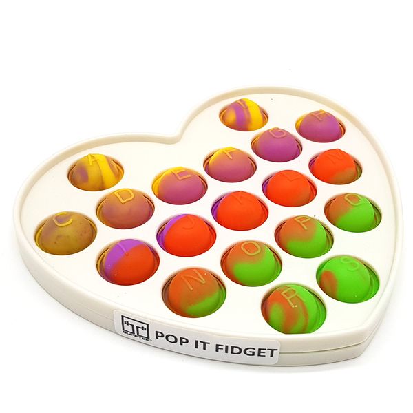 BUFFTEE Plastic White Heart Pop it Fidget - TIKTOK Popping Bubble Game