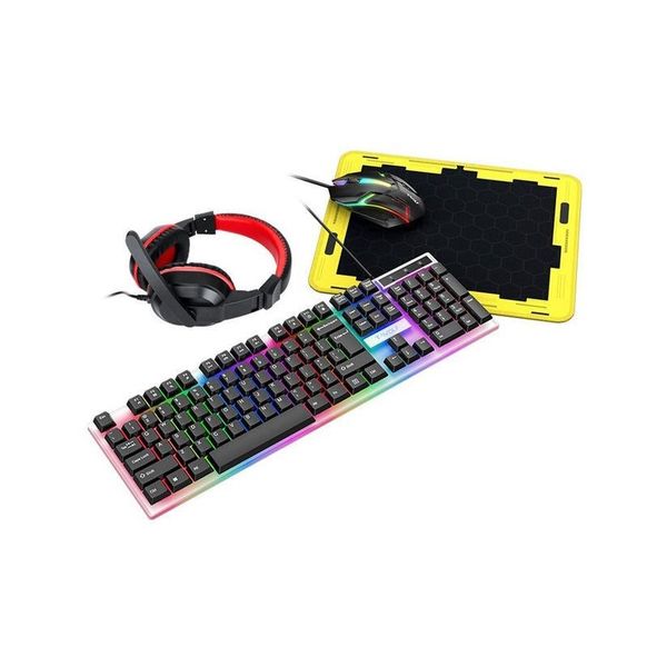 T-wolf 4 in 1 Computer Gaming Combo Set (Keyboard, Mouse, Headset and MPad)