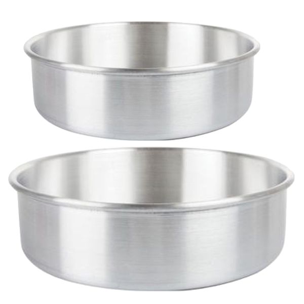 Home Kitchen Heavy Duty Round Aluminium Baking and Moulding Cake Pans - 2 Set - 25cm and 30cm