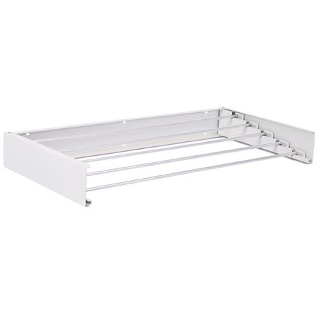 80 cm Foldable Aluminum Alloy Wall Mounted Drying Rack for Clothes - Silver Image