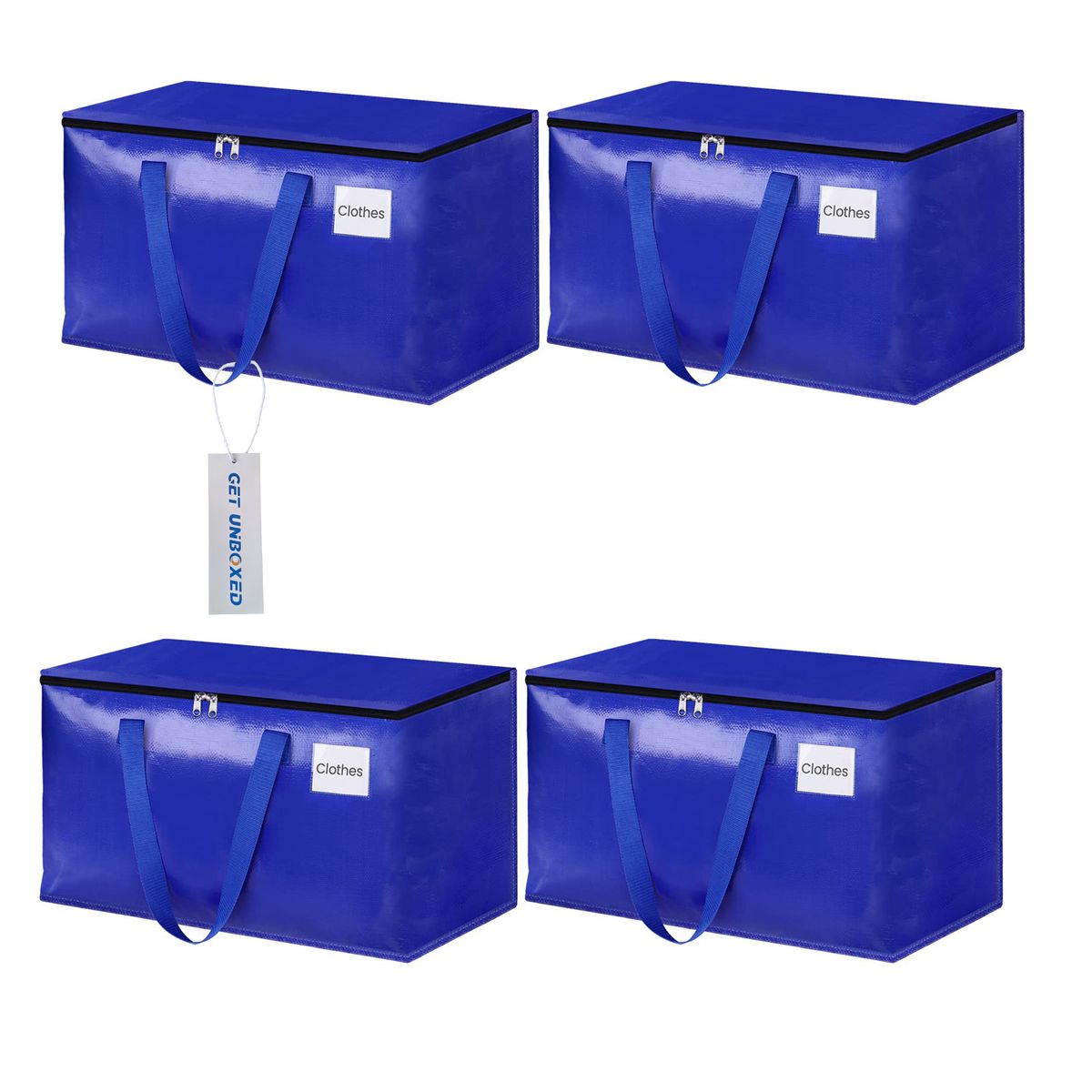 GET UNBOXED 4 Pack Extra Large Moving Bags Storage Bags for Space Saving