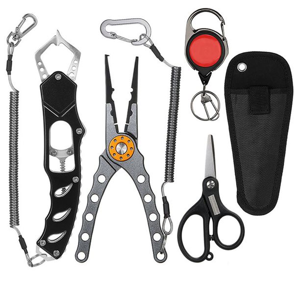 4 Pieces Camping Multi Use Steel Pliers Fish Controller Lure Fishing Set