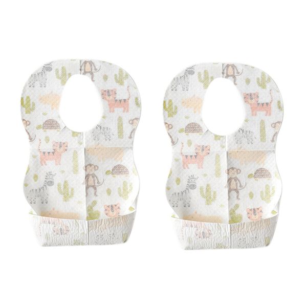 20 Pcs Baby Disposable Bibs Non-Woven Fabric Baby Toddler Bibs