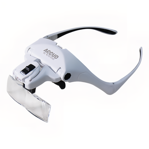 ACCUD Interchangeable Magnifying LED Glasses (1X , 1.5X, 2X, 2.5X, 3.5X)
