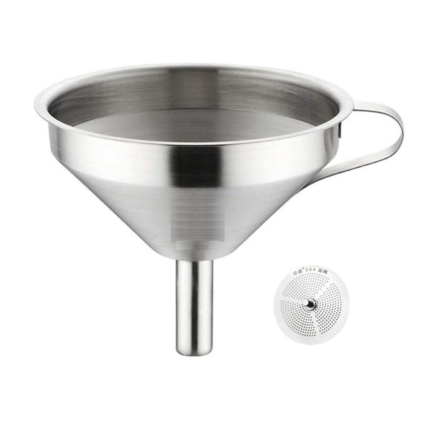 Kitchen Utensil Stainless Steel Funnel &amp; Detachable Strainer(15cm)