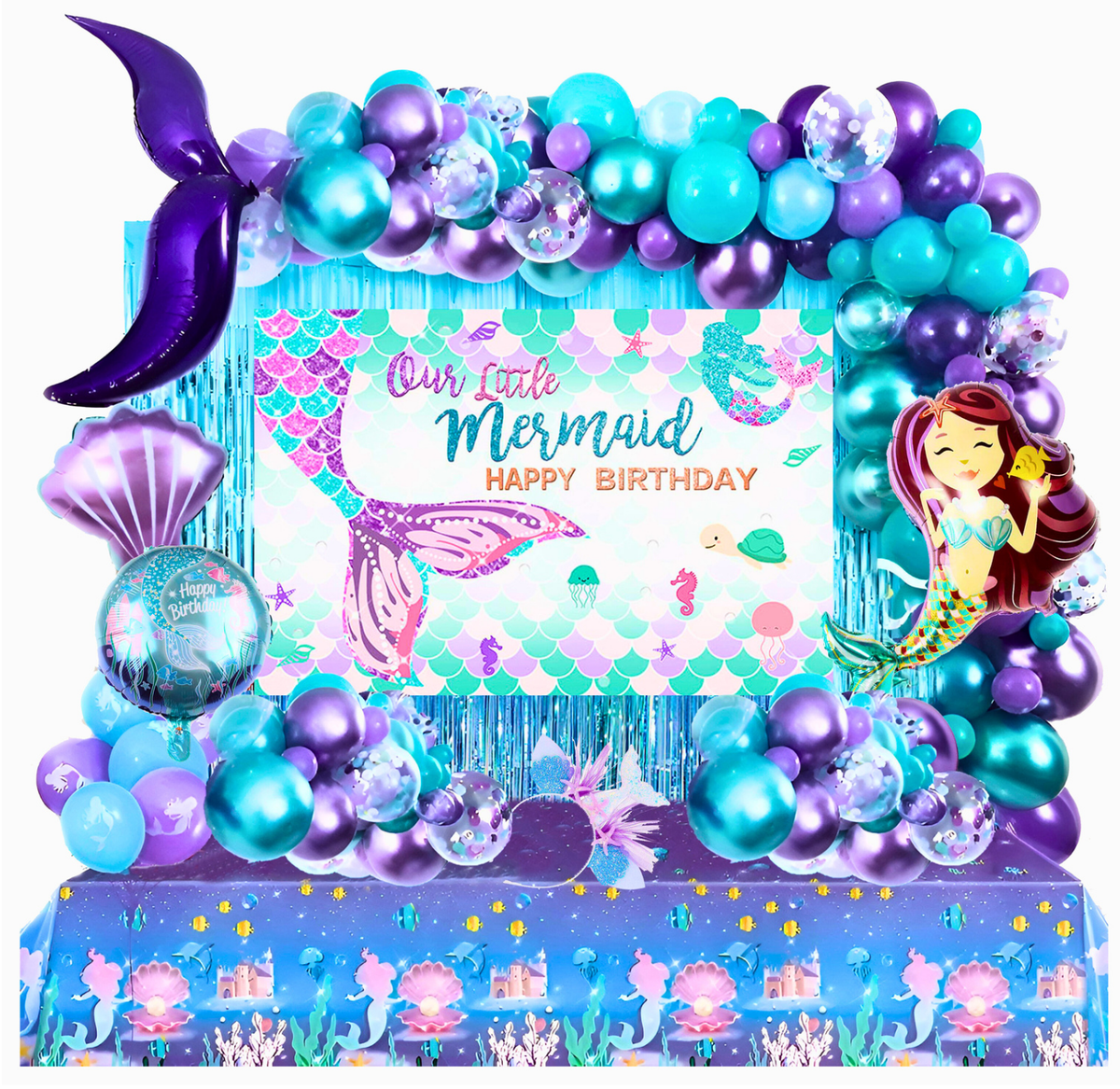 Mermaid Party Decorations Packs for Girls HeadbandPack of 110 Pieces ...