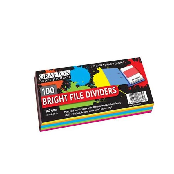 Bright Board Divider 5 Colour 230mmx100mm Pack of 100
