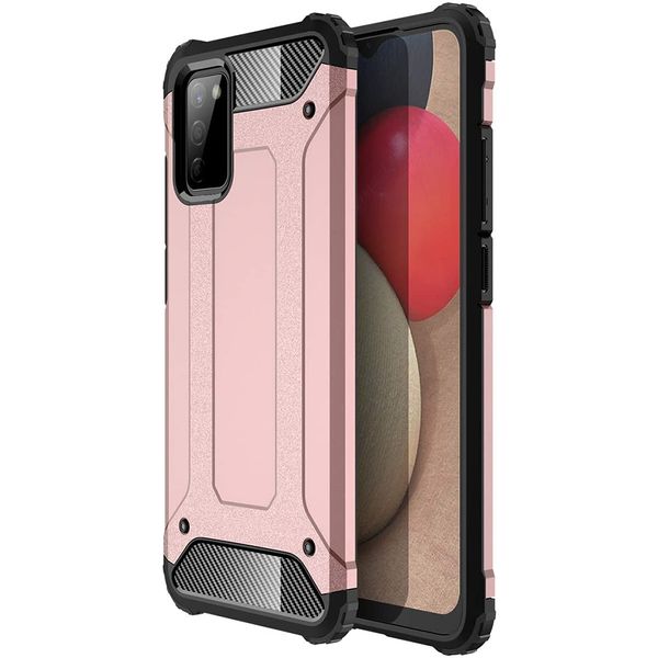 Hybrid Shockproof Case for Samsung Galaxy A02s - Rose Gold