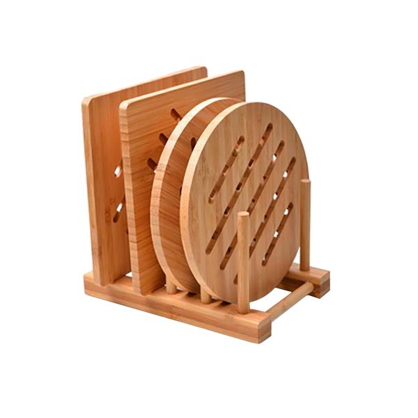 Bamboo Trivets Set Kitchen Bamboo Hot Pads Trivet for Hot Dishes Bowl Pot