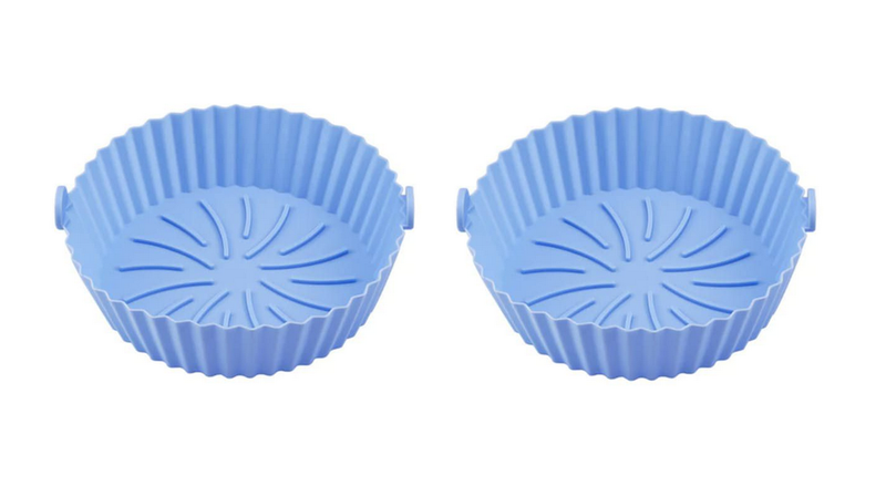 2 Pcs Air Fryer Silicone Liner with Handles - Blue