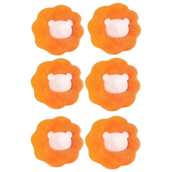6 Piece Pet Hair Remover Laundry Ball for Washing Machine and Dryer Orange