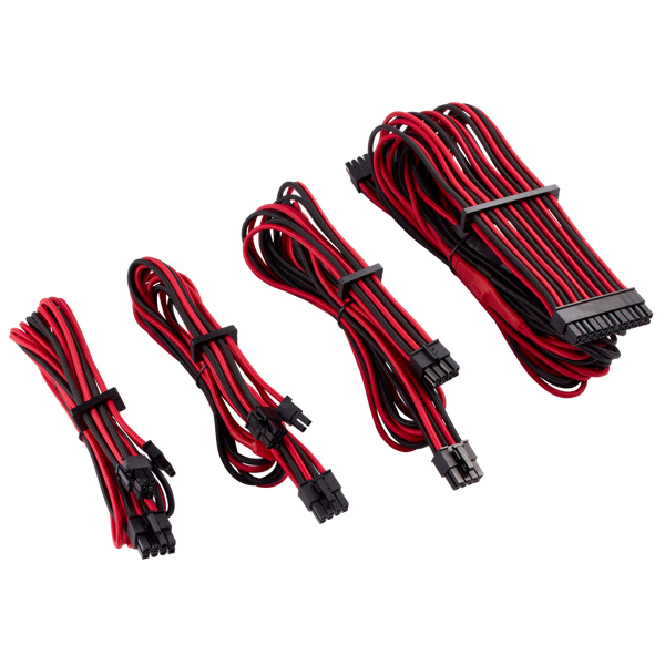Corsair Premium Individually Sleeved PSU Cables Kit Gen 4 – Red/Black