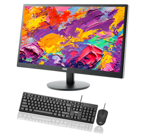 Aoc E Swn Inch P Led Monitor With Aoc Km Keyboard Mouse Shop Today Get It