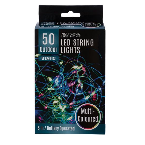 String Lights - Outdoor - Multi-Coloured - 5 m - 50 LED - 2 Pack