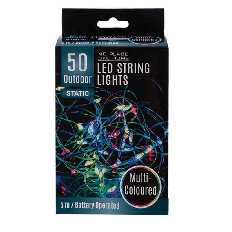 String Lights Outdoor MultiColoured 5 m 50 LED 2 Pack Shop