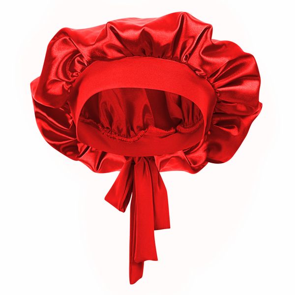 Selphies Satin Bonnet Sleeping Night Cap (headwrap ) - Red