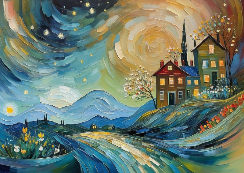 Canvas Wall Art Decor - Starry Sky Night