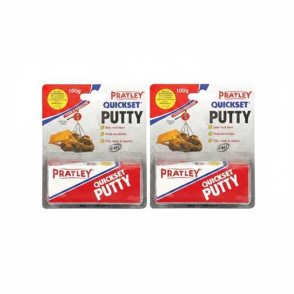Pratley Quickset Epoxy Putty 100g - Fast-Setting, High-Strength - 2 Pack