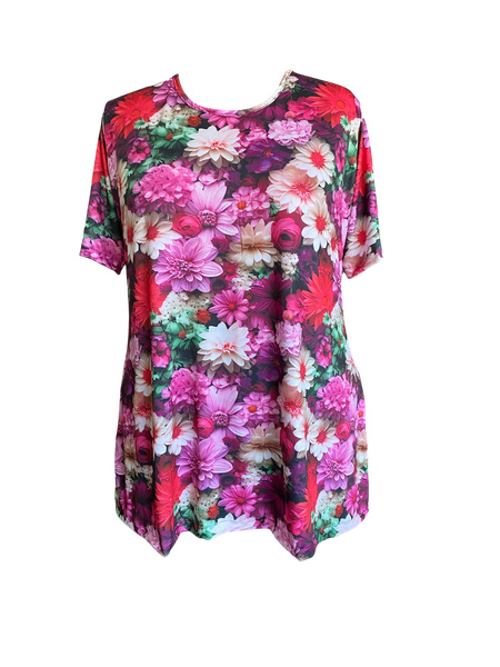 Plus Size Red Floral Bon Bon Top