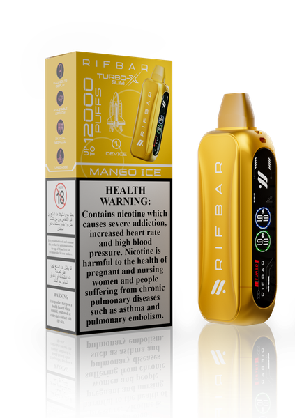 RIFBAR Turbo X Slim Mango Ice Vape | Slim Pocket Disposable Vape Pen
