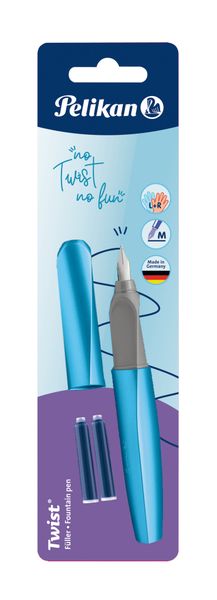 Pelikan Fountain pen Twist P457 Frosted Blue M + 2 TP blister