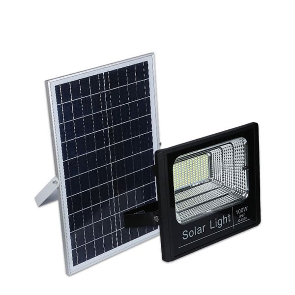 Solar Flood Light With Panel &amp; Remote - 100W