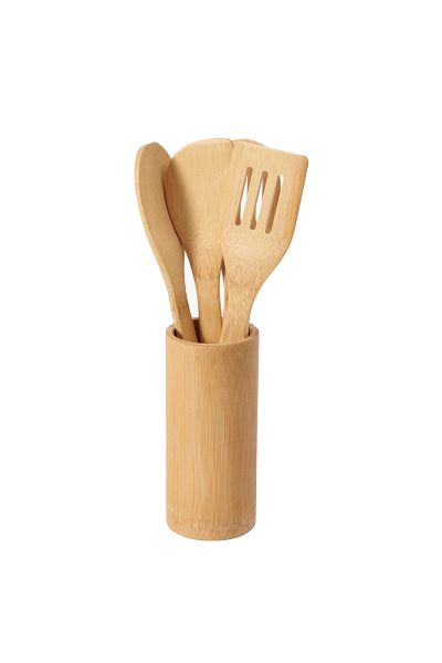 Bamboo Wooden Spoon &amp; Spatula Set - 5 Piece