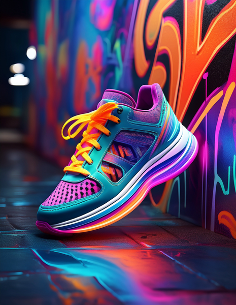 Canvas Wall art Home Decor - Neon colored sneakers