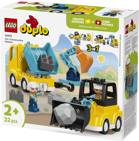 LEGO DUPLO 3 In 1 Construction Vehicles Building Set 22 Pieces