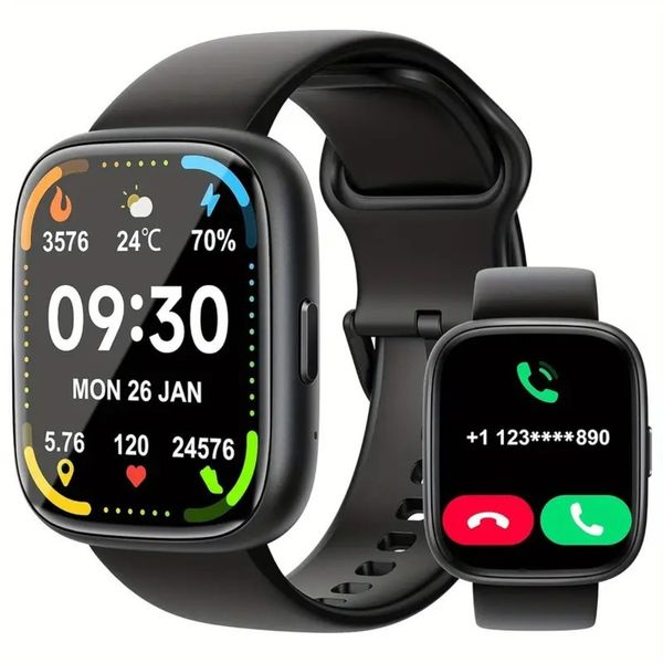 Smart Watch with Alexa Built-in, 1.83" HD Touchscreen Fitness Tracker