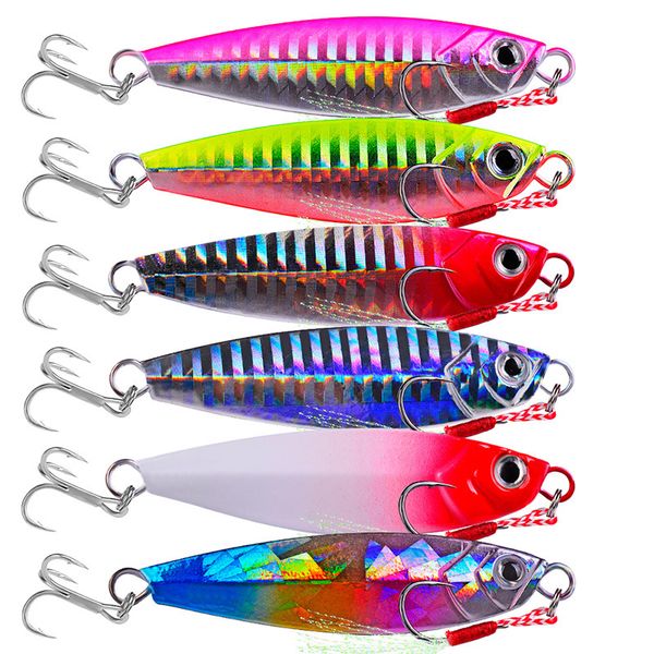 6Pcs Proberos LF048 Metal Jig Lure (7-30G, 6 Colors)