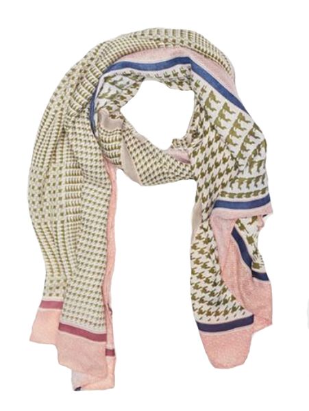 UB Creative Houndstooth Scarf - Pink/Green