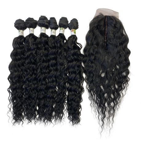 6 human hair outlet bundles with closure