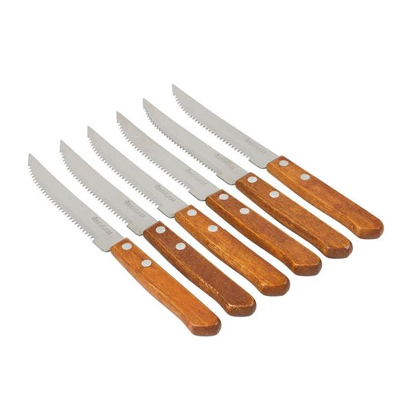 Eco Stainless-Steel Knives with Wooden Handle - Set of 6