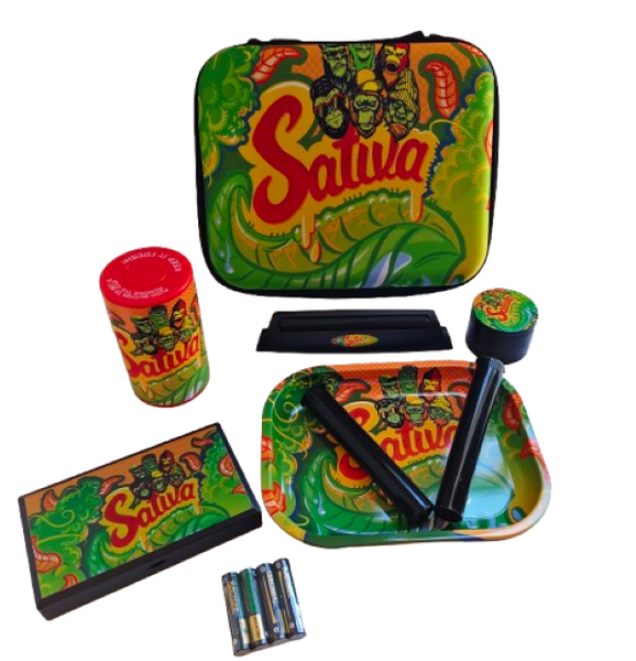 Sativa Premium Rolling Kit Set -Stylish, Compact &amp; Complete (Batteries Inc)