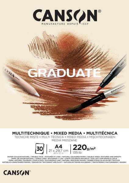 Canson GRADUATE Mix Media Pad Natural 30S A4 220G