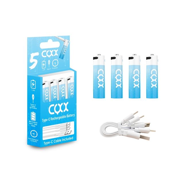 1.5V Constant Voltage AAA 18650 USB Charging Lithium Battery Pack of 4