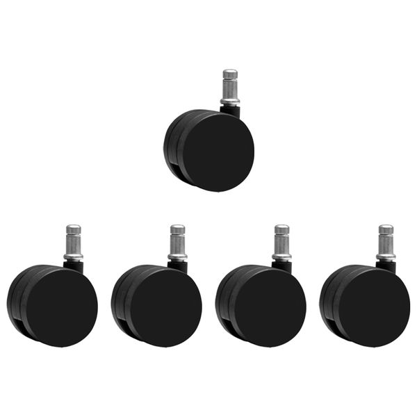 Office Chair Wheel / Castor Dia 60mm, Standard Pin, Sets of 5