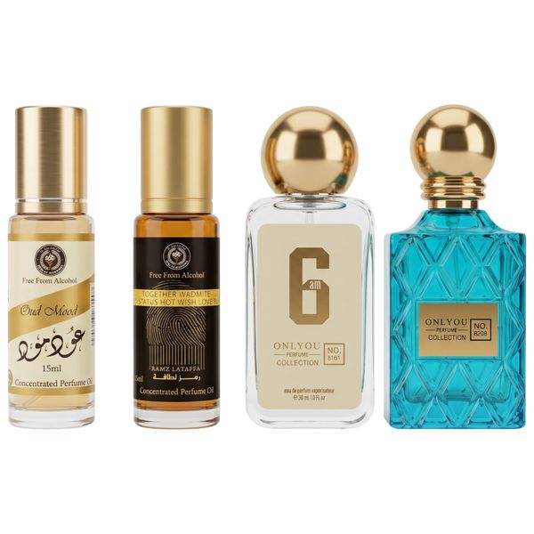 4 Pack Premium Mens Eau De Parfum &amp; Perfume Oil Gift Set 30ml for Him EDP