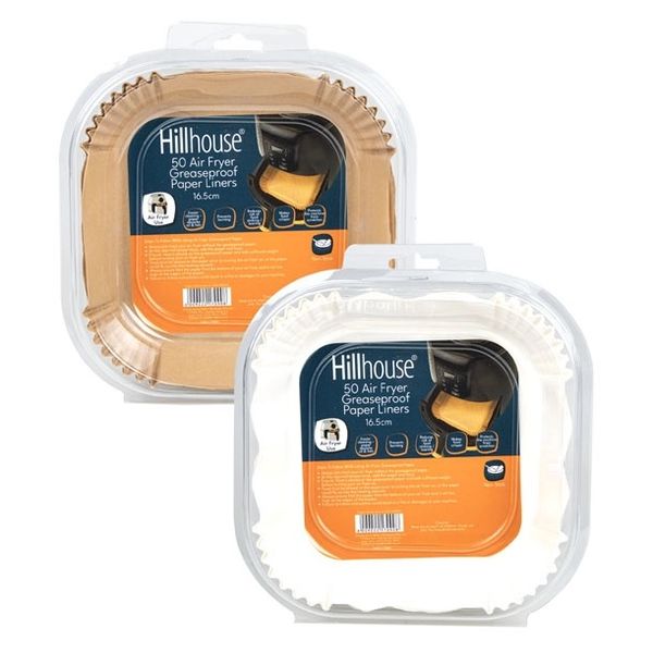 Square Disposable Air Fryer Greaseproof 50 Paper Liners 16.5cm (2 Piece)