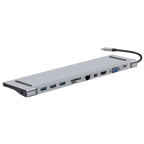 Type-c hub 10 in 1 - Type-c To hdmi / vga / usb / Rj45 / Pd / Sd/Tf hub