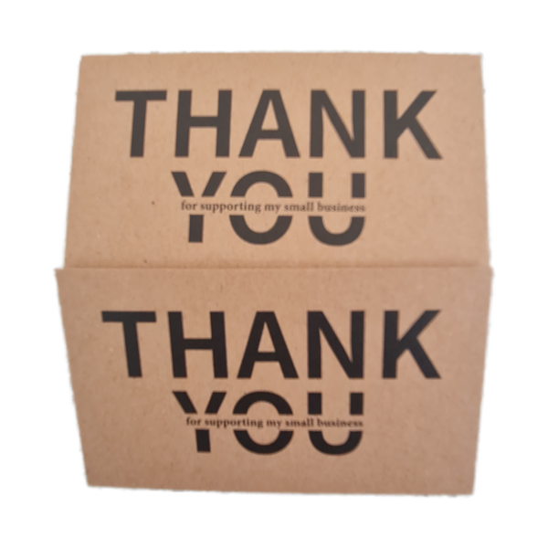 Event gift thank You cards kraft print - 100 pieces