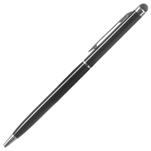 2 in 1 Touch Screen Stylus Ballpoint Pen - Black - 2 Pack