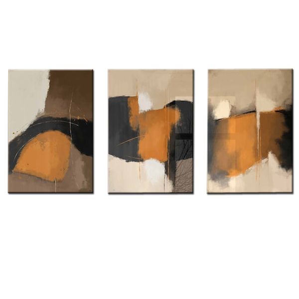 Canvas-Art-3 Pieces Modern Textured, Neutral Art Print Abstract Wall Art