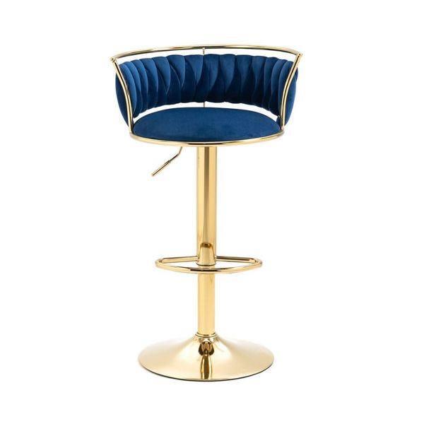 Modern Velvet Adjustable Swivel Bar Stools - HZYS6037