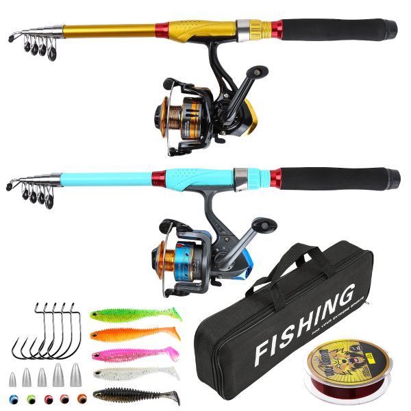 1.8M Dual Telescopic Lure Rod &amp; Reel Set - Full Saltwater Fishing Kit