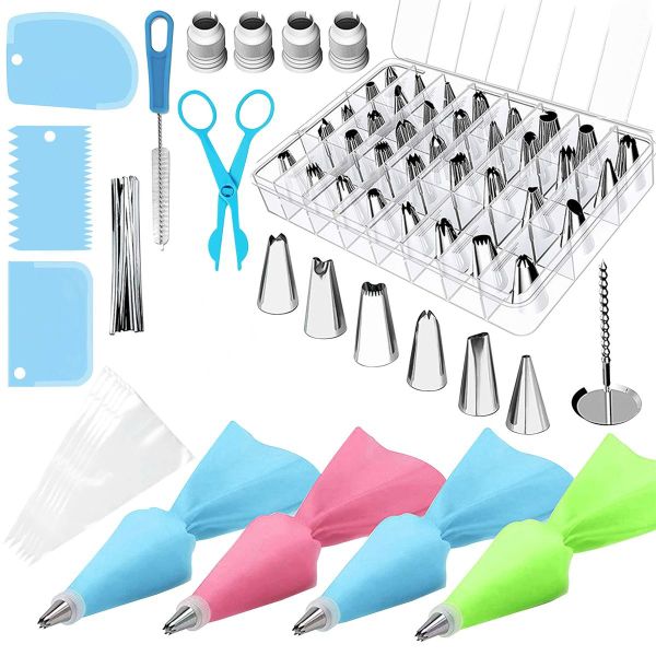 72 Piece Cake Decorating With Icing Tips Pastry Bags