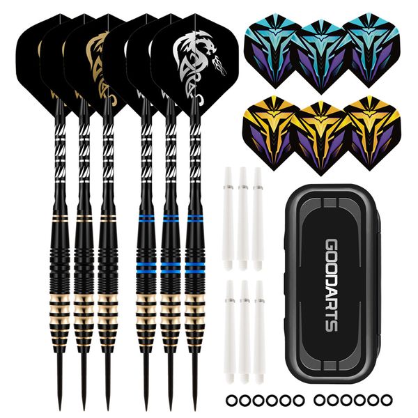 6 Pcs Professional Brass Darts Set of 23g Steel Tip Darts