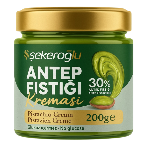 Sekeroglu Pistachio Cream 200g - 35% Pure Pistachio Cream Imported